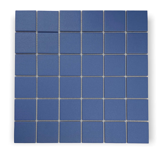 TDPW-UGRB2X2-401 Blue Jay Porcelain 1-7/8 Inch Square Unglazed Finish Mosaic Tile for Bathroom Floors, Walls, Kitchen Backsplash and Pool - (5 Pack Set - 5 Sheets)