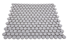 Penny Round Tile Arctic White Porcelain Mosaic Floor Wall Tile backsplash Matte Look for Bathroom Shower, Kitchen, Accent Decor, Fireplace