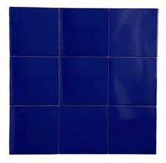 Cobalt Blue 4 in Ceramic Tile 4.25 inch Gloss (Shinny) 4 1/4" Box of 10 Piece for Bathroom Wall and Kitchen Backsplash