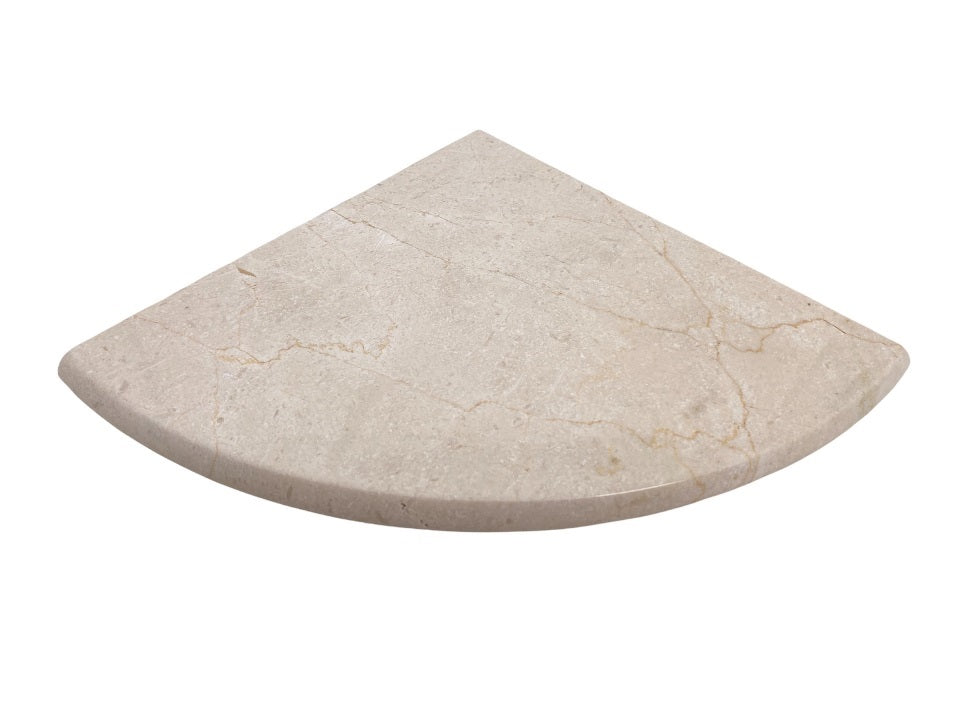 Tenedos 9'' X 9'' X 3/4'' Round Edge Crema Marfil Premium Corner Shelf Piece Both Sides Polished