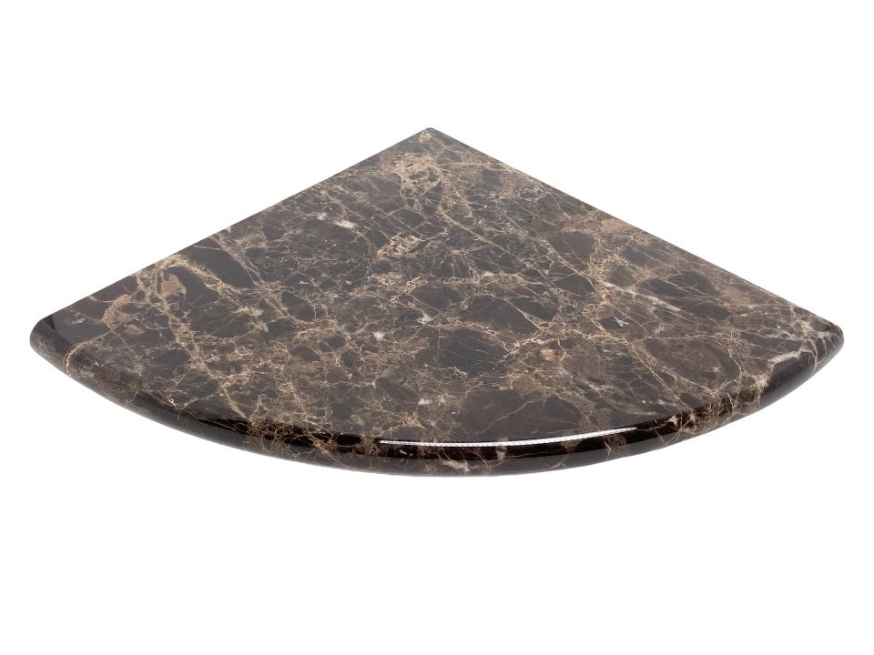 Dark Emperador Premium Spain Polished Marble Corner Shower Stone Bathroom Accessories 1 Piece (Corner Piece 9X9 INCH)