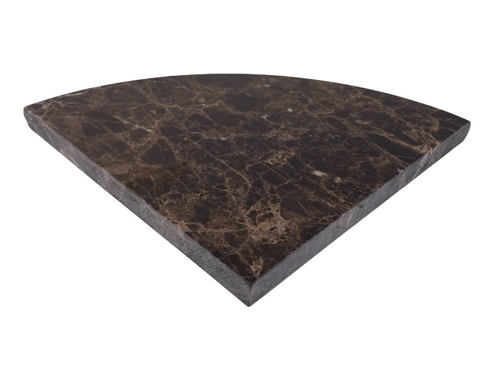 Dark Emperador Premium Spain Polished Marble Corner Shower Stone Bathroom Accessories 1 Piece (Corner Piece 9X9 INCH)