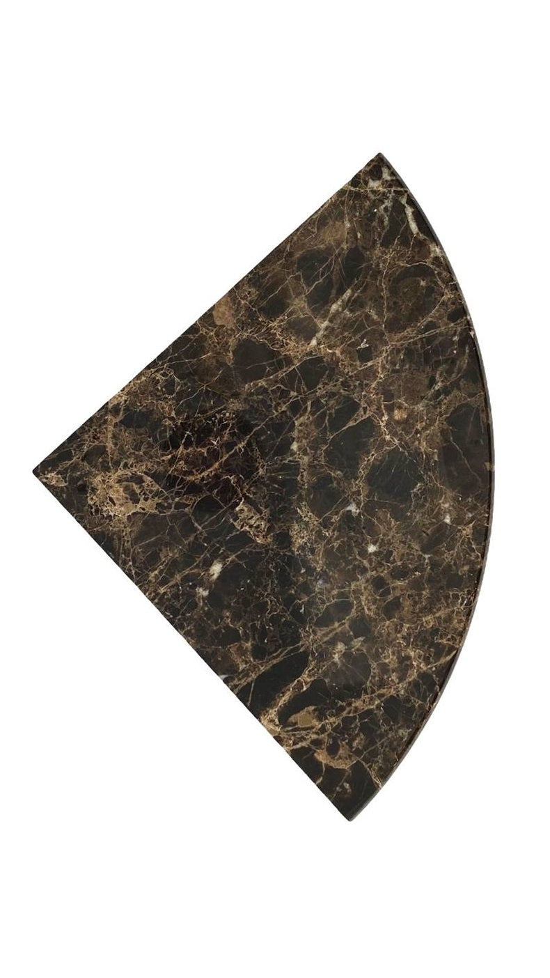 Dark Emperador Premium Spain Polished Marble Corner Shower Stone Bathroom Accessories 1 Piece (Corner Piece 9X9 INCH)