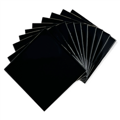 4 in Black Ceramic Tile 4.25 inch Gloss (Shinny) 4 1/4" Box of 10 Piece for Bathroom Wall and Kitchen Backsplash