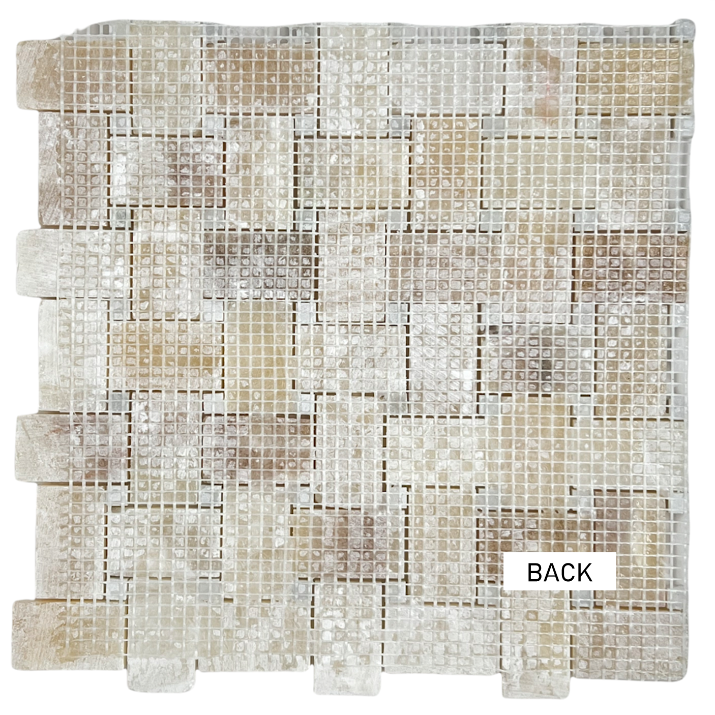 Honey Onyx with Thassos White Dots Marble Polished Premium Basketweave Mosaic Floor Wall ile