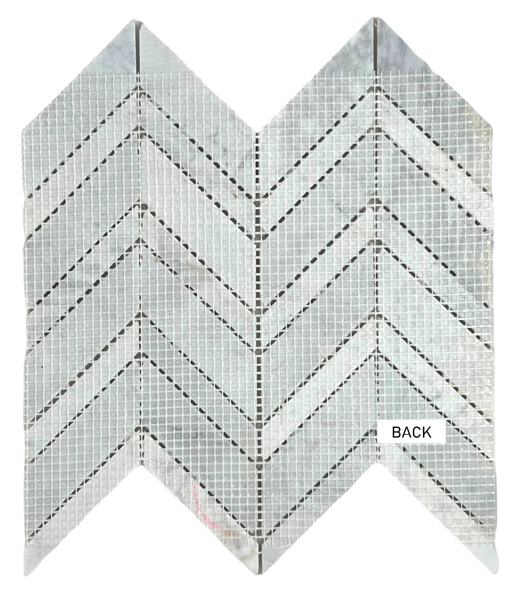 Tenedos Carrara Premium Marble Chevron Mosaic Tile Polished for Kitchen Backsplash Bathroom Wall and Flooring Shower Surround Dining Room Entryway