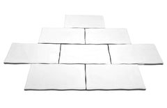 3x6 Subway White Hand-Made Look Ceramic Glossy Subway Wall Tile (Irregular Rounded Edges) for Kitchen Backsplash, Bathroom Wall, Accent Walls (88 Pieces - 10.66 Sqft/Box)