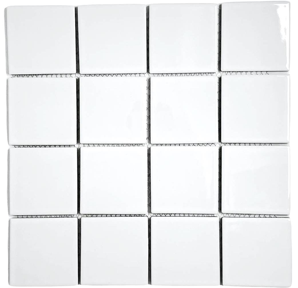 Tenedos 3x3 White Porcelain Floor Wall Tile for Swimming Countertop Sink