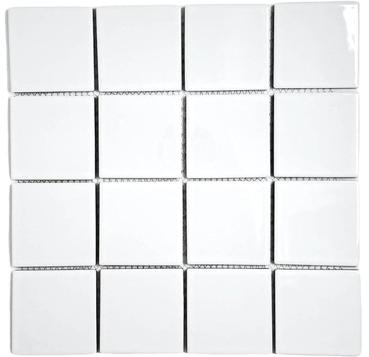 3x3 White Porcelain Floor Wall Tile for Spa Swimming Pool Shower Kitchen Countertop Bathroom Sink Backsplash