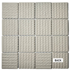 Storm Blue 3x3 Square Wavy Porcelain Mosaic Wall Floor Tile for Kitchen Backsplash, Pool Tile, Bathroom Wall, Accent Wall