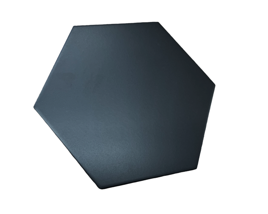 9 in. Hexagon Black Satin Porcelain Floor and Wall Tile (6.89 sq. ft. - 14 Pieces/Case) for Kitchen Backsplash, Bathroom, Flooring