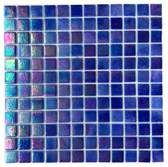 Tenedos Purple Square Iridescent Recycled Glass Mosaic Floor and Wall Tile for Kitchen Backsplash, Swimming Pool Tile, Bathroom Wall, Accent Wall, (Not Peel and Stick Tile)