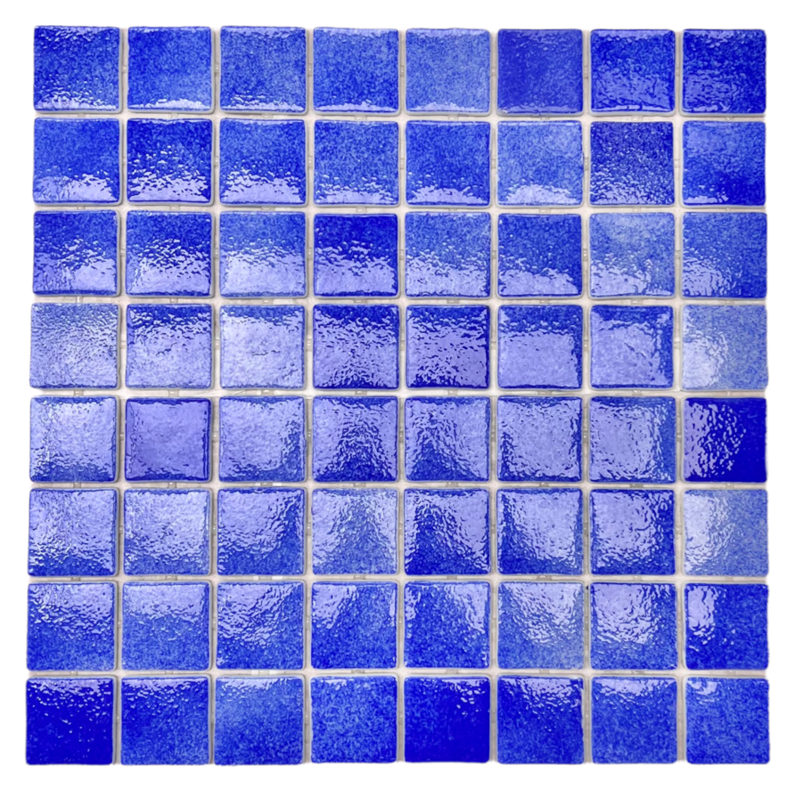 Royal Blue Square 1-1/2 Recycled Glass Wall and Floor Tile for Kitchen Backsplash, Pool Tile, Bathroom Wall, Accent Wall