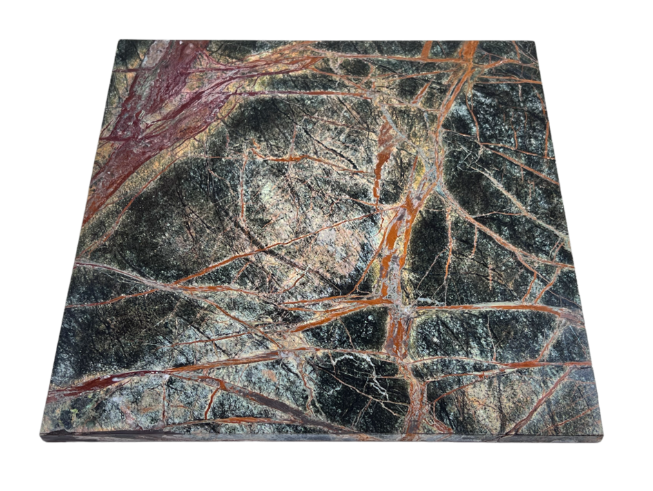 Tenedos Pine Dark Green Marble Floor and Wall Tile 12x12 Polished for Kitchen Countertops, Bathroom Wall, Entrance Floor Tile, Backsplashes, Fireplace Surrounds