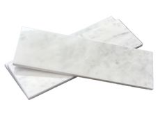 Carrara Marble Italian White Bianco 3x12 Marble Subway Floor and Wall Tile for Kitchen Backsplash, Bathroom Wall, Fireplace Surround