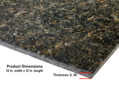 12x12 Ubatuba Dark Green Speckled Polished Granite Floor and Wall Tile for Kitchen Bath Wall Backsplash