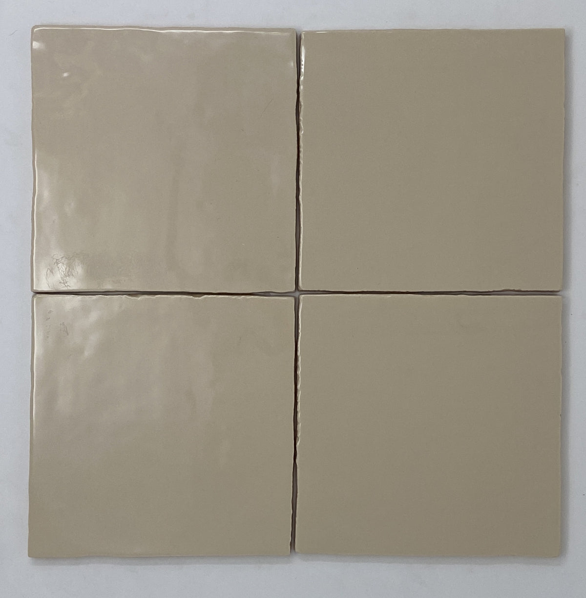 6x6 Cream Handmade Look Subway Ceramic Wall Tile