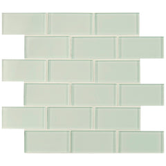 MS International Arctic Ice Subway 2x4 White Glass Mesh-Mounted Wall Mosaic Tile - Tenedos