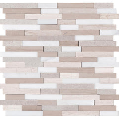 MSI Arctic Storm Interlocking 3D Peel and Stick 12 in. x 12 in. x 6mm Honed Marble Mosaic Tile