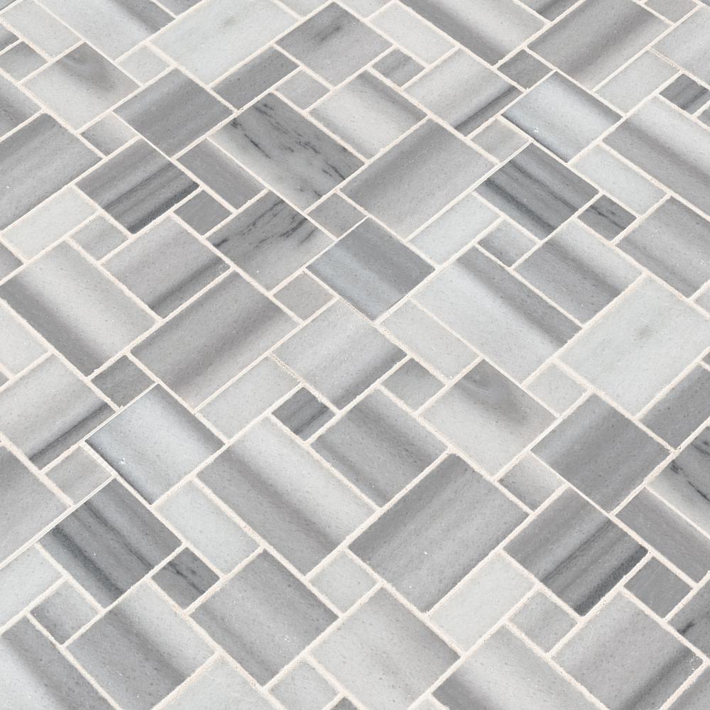 MSI Bergamo Magic Pattern 11.69 in. x 11.69 in. x 10mm Polished Marble Mesh-Mounted Mosaic Tile (10 sq. ft. / case)