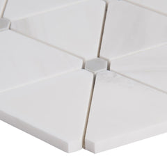 MSI Bianco Dolomite Pinwheel Polished Marble Mesh-Mounted Mosaic Tile