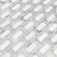 MSI Bianco Dolomite Lynx 12 in. x 12 in. x 10mm Polished Marble Mesh-Mounted Mosaic Tile