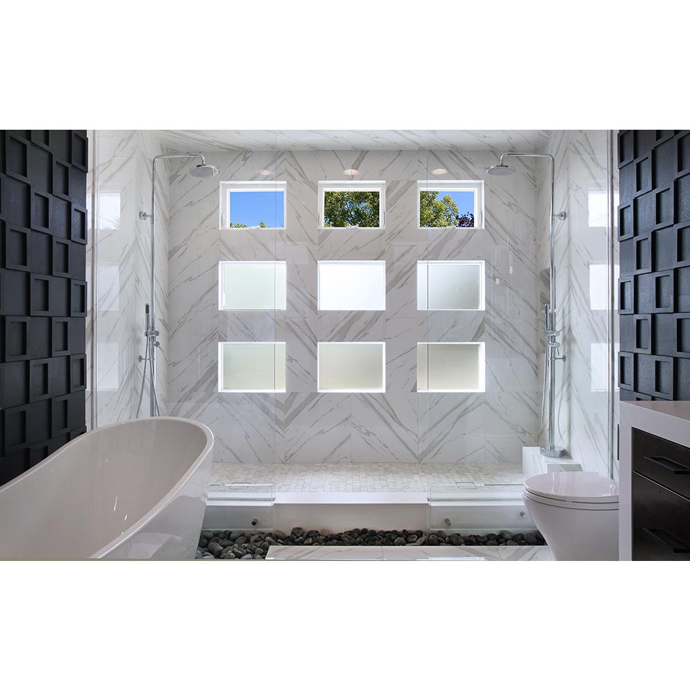 MSI Calacatta Ivory 12 in. x 12 in. x 10mm Polished Porcelain Mesh-Mounted Mosaic Tile (8 sq. ft. / case)