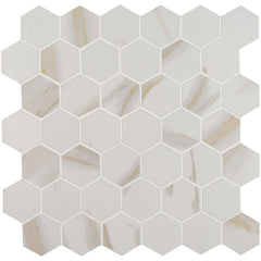 MSI Calacatta Hexagon 12x12 Porcelain Mosaic Matte Tile (8 sq. ft. / case) - Tenedos