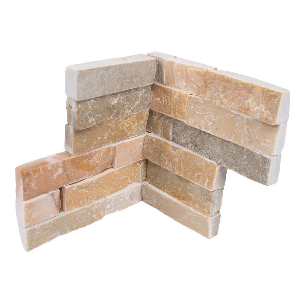 Golden Honey Ledger Corner 6x18 Natural Quartzite Wall Tile (6 Pieces / case)