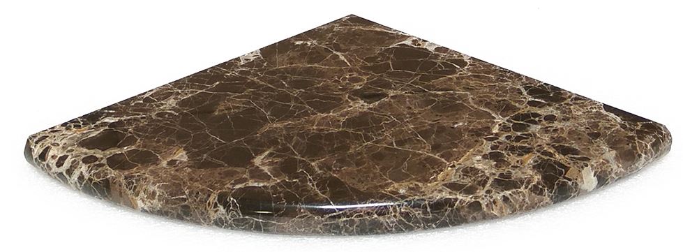 Dark Emperador Premium Spain Polished Marble Corner Shower Stone Bathroom Accessories 1 Piece (Corner Piece 9X9 INCH)