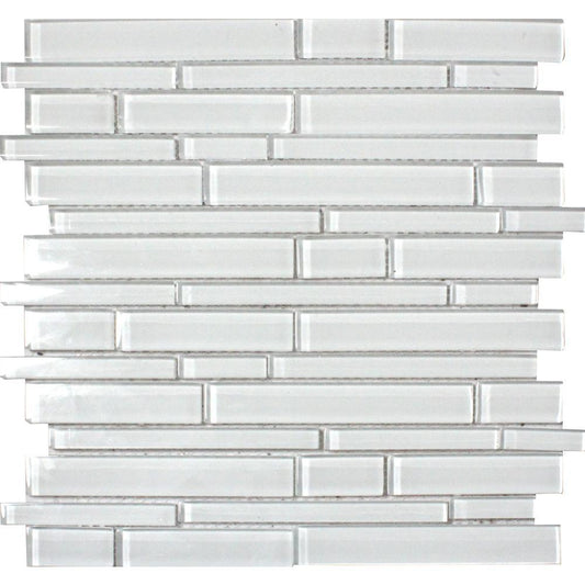 Ice Interlocking 12 in. x 12 in. x 8mm Glass Mesh-Mounted Mosaic Tile (10 sq. ft. / case)