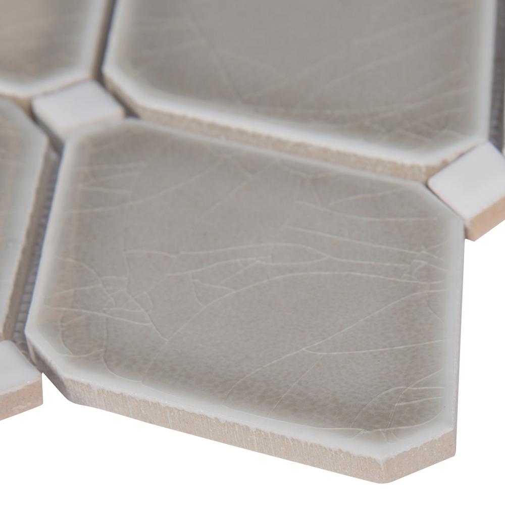 MSI Dove Gray Glazed Diamond Ceramic Mesh-Mounted Mosaic Wall Tile for Kitchen Backsplash, Bathroom Wall, Accent Wall