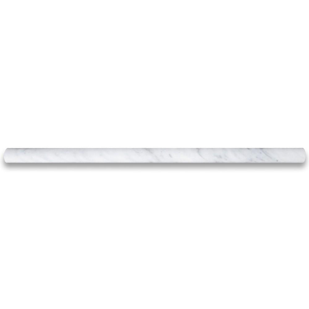 Carrara Marble Italian White Bianco 5/8x12 Bullnose Pencil Molding Wall Tile Honed