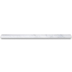 Carrara Marble Italian White Bianco 5/8x12 Bullnose Pencil Molding Wall Tile Honed