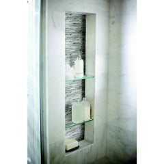 MS International Silver Canvas Interlocking Glass Mosaic Tile (10 sq. ft. / case)