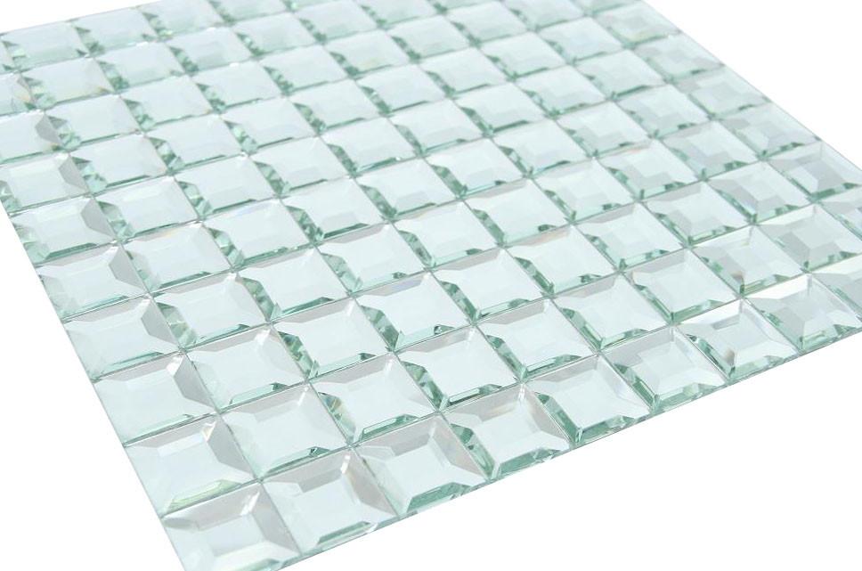 Glossy Diamond 3D Modern Square Glass Mosaic Tiles