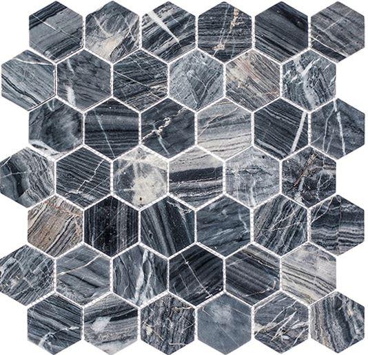 GT Wall Tiles Salem Charcoal (2" Hex) CLNL277