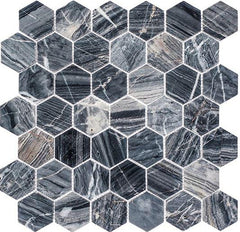 GT Wall Tiles Salem Charcoal (2" Hex) CLNL277