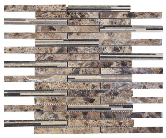 Dark and Light Brown Matte Random Brick Pattern Marble Stone Tiles