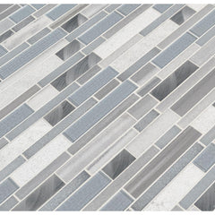 MSI Harlow Interlocking 12 in. x 12 in. x 8mm Glass Stone Metal Mesh-Mounted Mosaic Wall Tile