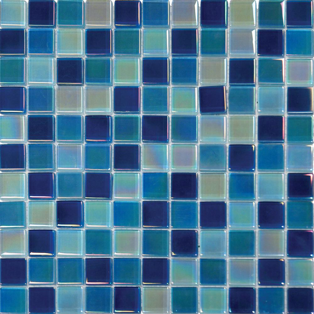 MSI Iridescent Blue 12 in. x 12 in. x 8mm Glass Mesh-Mounted Mosaic Tile (10 sq. ft. / case)