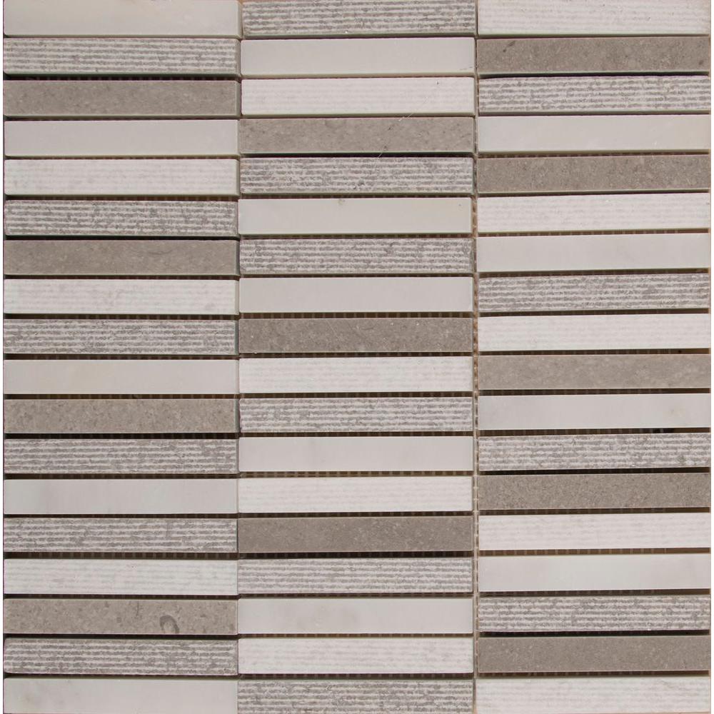 MSI Linea 12 in. x 12 in. x 10mm Stone Mesh-Mounted Mosaic Tile (10 sq. ft. / case)