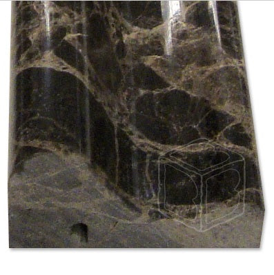 Dark Emperador Premium Spain Polished Marble Mosaic Tiles 1 Piece (CROWN OGEE 2X12 INCH)