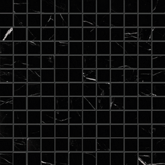 Nero Marquina Black Marble Square Mosaic Tile 1 x 1 Polished - Tenedos