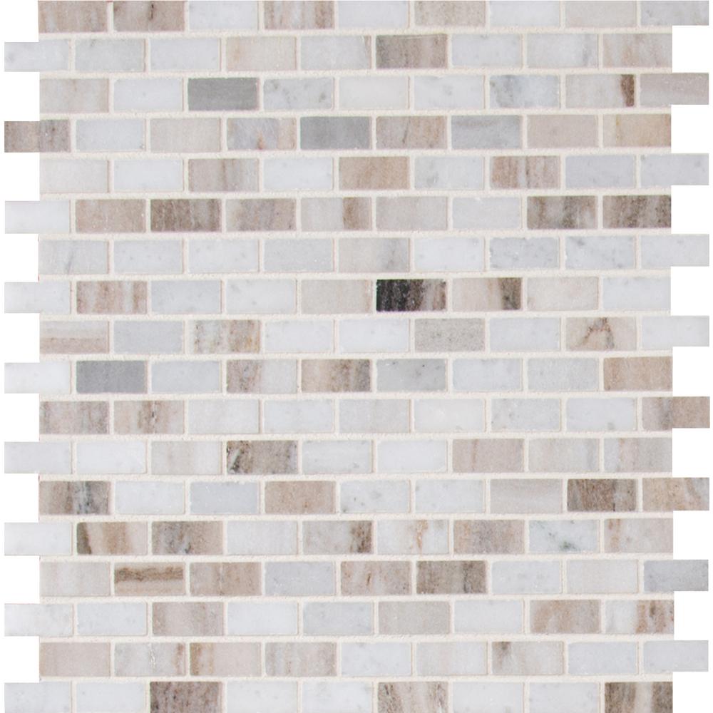 MSI Palisandro Mini Brick  Polished Marble Mosaic Tile (10 sq. ft. / case) - Tenedos
