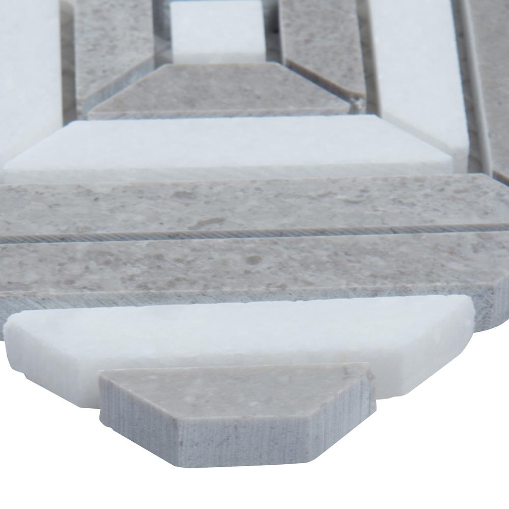 MSI Rhombix Dove 12 in. x 12 in. x 10mm Polished Marble Mesh-Mounted Mosaic Tile