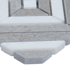 MSI Rhombix Dove 12 in. x 12 in. x 10mm Polished Marble Mesh-Mounted Mosaic Tile