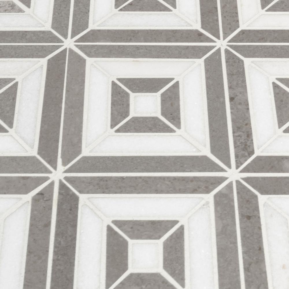 MSI Rhombix Dove 12 in. x 12 in. x 10mm Polished Marble Mesh-Mounted Mosaic Tile