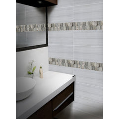 M S International Savoy Picket Pattern 11.72 In. X 11.93 In. X 8 mm Glass Mesh-Mounted Mosaic Tile, (9.7 sq. ft., 10 pieces per case)