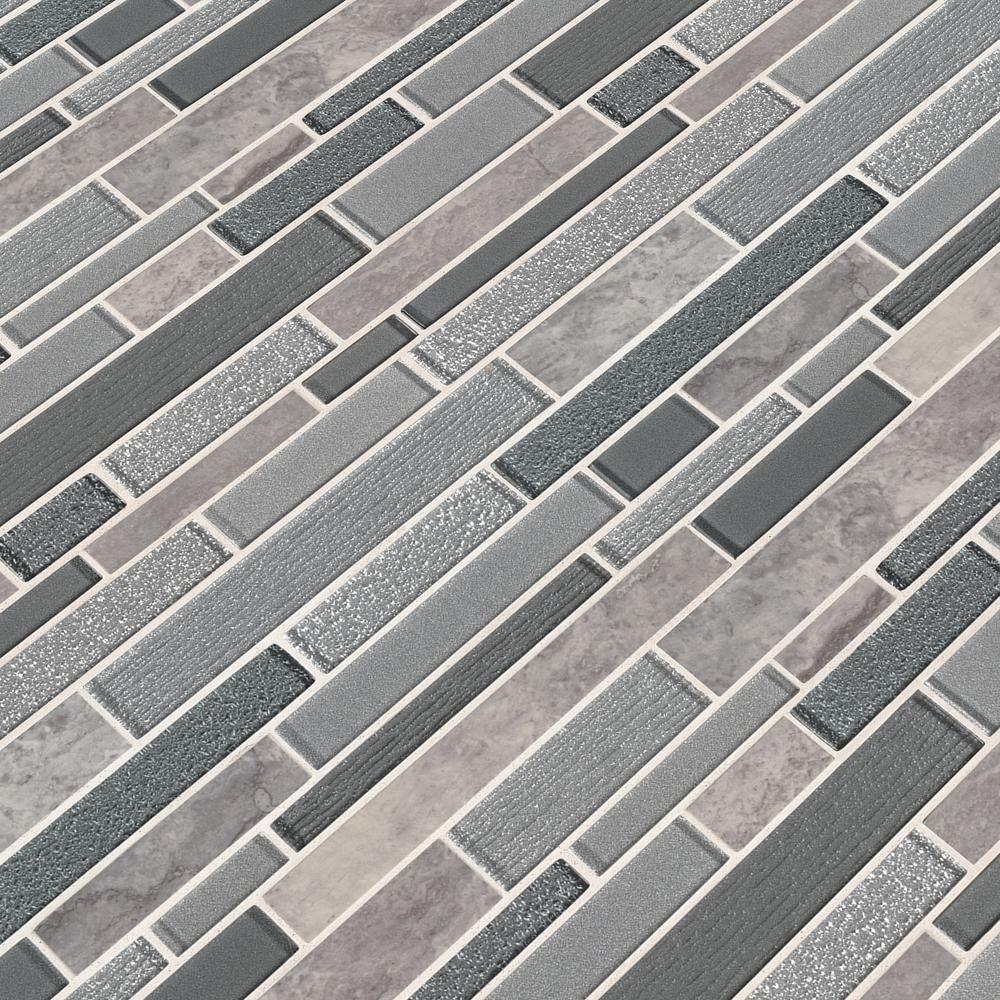 MSI Smoky Alps Interlocking Glass Porcelain Mesh-Mounted Mosaic Wall Tile